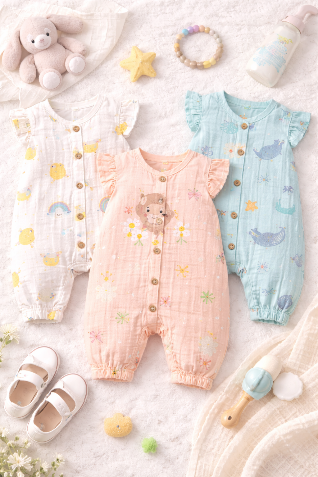 Baby Muslin Cotton Comfort Jumpsuit