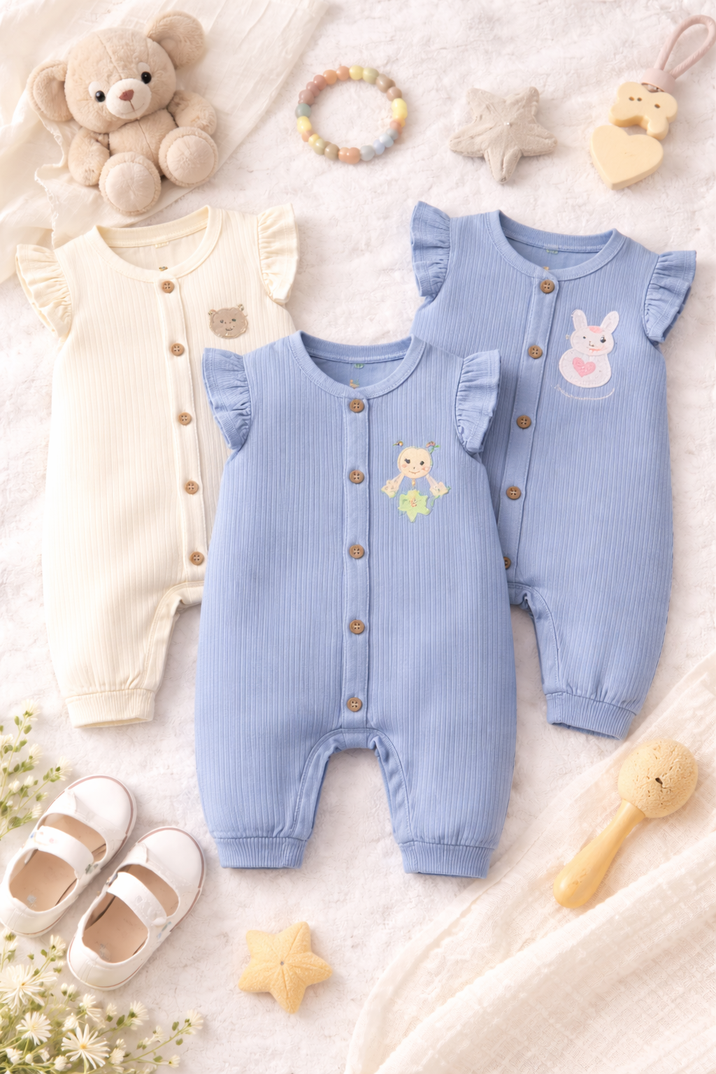 Baby Ribbed Knit All-Season Onesie