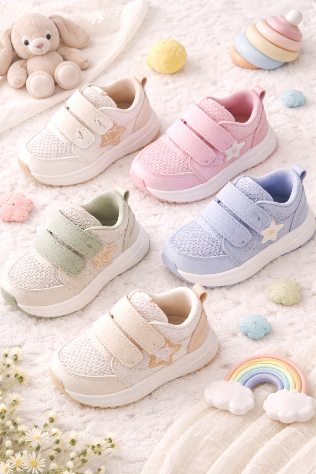 Kids Lightweight Velcro Everyday Sneakers