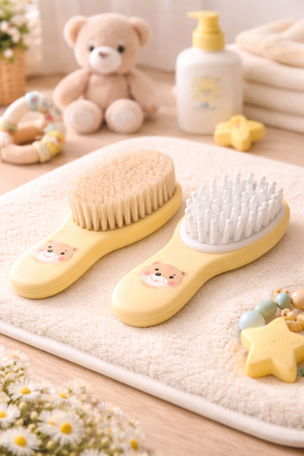 Baby Soft Bristle Hair & Massage Brush Set